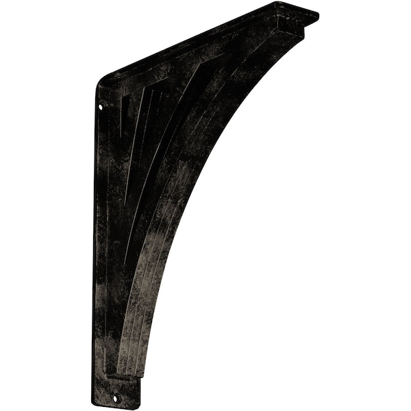 Ekena Millwork Nevio Wrought Iron Bracket, (Triple center brace), Antiqued Pale Gold 2"W x 10"D x 12"H BKTM02X10X12TNEAPG - main